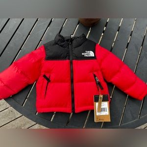 Pink toddler The North Face puffer jacket